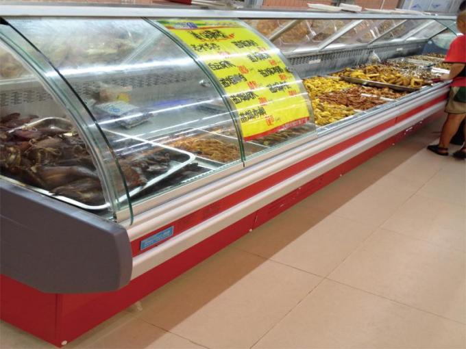 Refrigerador autónomo de la exhibición de la tienda de delicatessen de la comida, contador de la parte posterior del contador de la exhibición de la carne