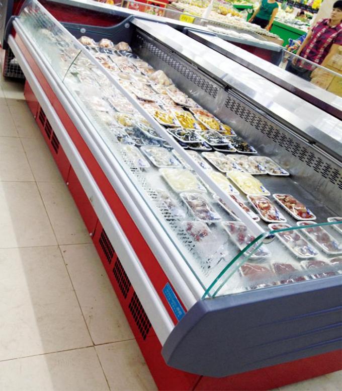 Refrigerador autónomo de la exhibición de la tienda de delicatessen de la comida, contador de la parte posterior del contador de la exhibición de la carne