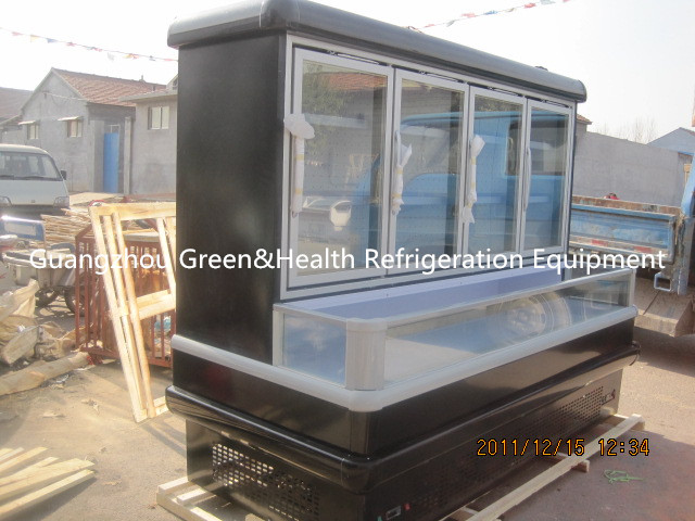 Congelador de cristal de la combinación de la puerta, refrigerador comercial del rendimiento energético de la exhibición
