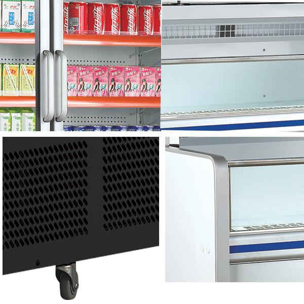 Congelador de la combinación con la puerta de cristal, refrigerador comercial del rendimiento energético de la exhibición 1600w
