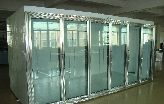 Compresor grande cargado del sistema remoto Copeland de Capaciy del congelador de cristal de la puerta del lado trasero