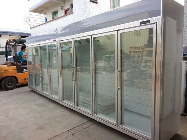 Congelador de cristal de la puerta del colmado para el compresor de Danfoss del grado de la fruta 2 - 8