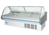 La aduana curvó el tipo de cristal tienda de delicatessen exhibe el refrigerador de la carne de la carnicería del congelador de refrigerador