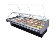 La aduana curvó el tipo de cristal tienda de delicatessen exhibe el refrigerador de la carne de la carnicería del congelador de refrigerador