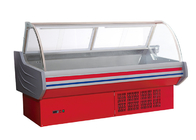 La tienda de delicatessen de cristal curvada del congelador del alimento cocido exhibe la longitud del refrigerador/del refrigerador opcional