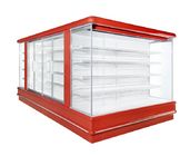 Refrigeradores verticales Danfoss 4450*2370*2060 de la cubierta abierta del congelador de la exhibición