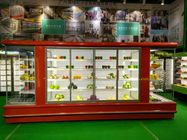 Refrigerador abierto de la exhibición de la isla cuadrada con fluir diseño/el refrigerador de la exhibición de Multideck