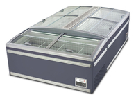 El congelador comercial del pecho del hipermercado con Alluminum cubrió el material del vidrio plano