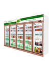 Exhibición fría de la bebida de la bebida del refrigerador del refrigerador de cristal comercial vertical de la puerta