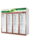 Exhibición fría de la bebida de la bebida del refrigerador del refrigerador de cristal comercial vertical de la puerta