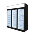 Sistema de refrigeración de ventilador 3 puertas congelador de puerta de vidrio vertical con compresor Wanbao