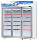 5 capas de los estantes del congelador comercial de la exhibición con las puertas de cristal dobles