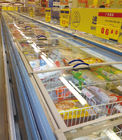 Congelador -20°C de la isla del supermercado de los mariscos 1000L con la ocultación ciega de la noche
