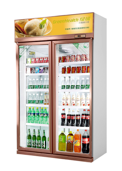 Un refrigerador más fresco del supermercado de la bebida de cristal de la puerta de la refrigeración por aire 5 capas