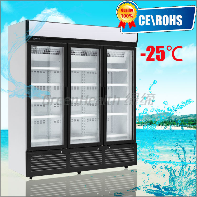 El refrigerador de cristal R404a de la puerta, congelador de la puerta de 3 vidrios automático descongela