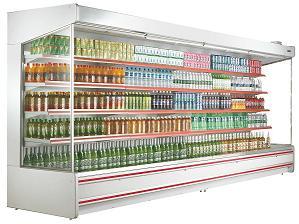Vidrio abierto de la curva del refrigerador de Multideck del equipo de refrigeración del supermercado