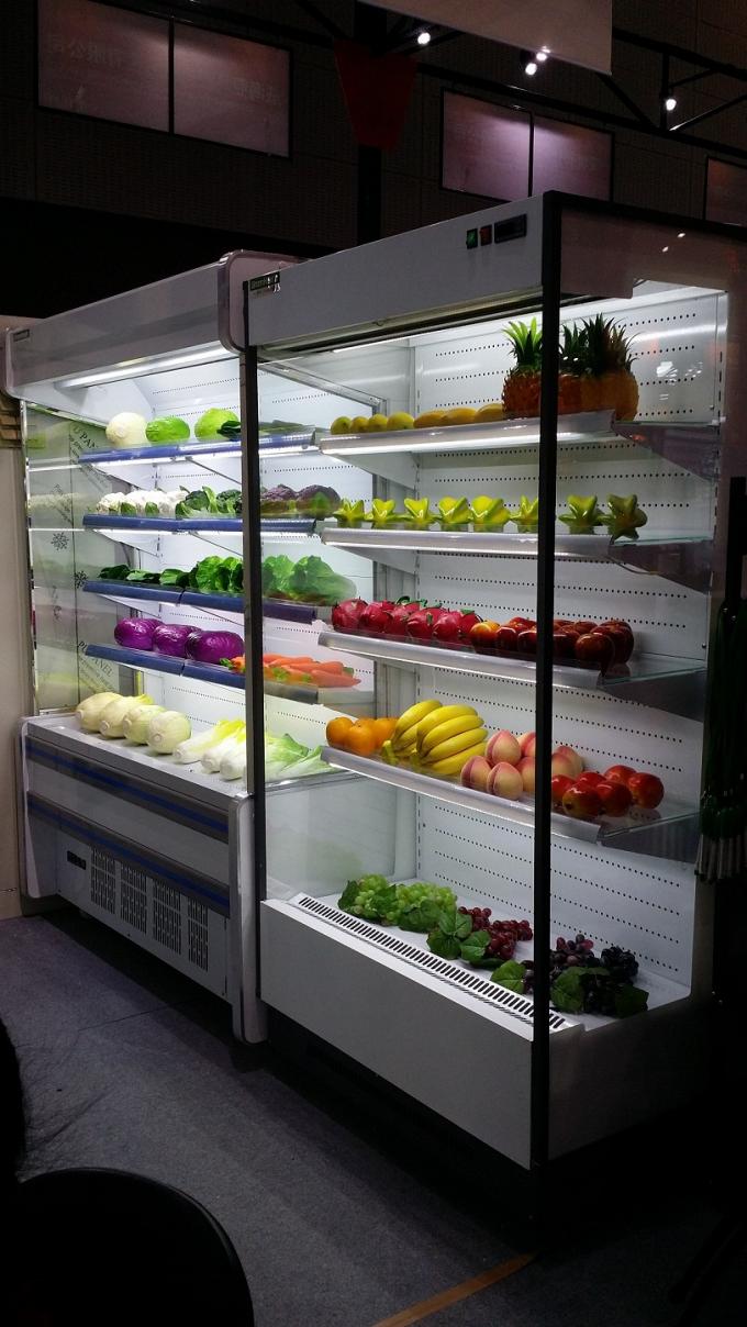 Vidrio abierto de la curva del refrigerador de Multideck del equipo de refrigeración del supermercado