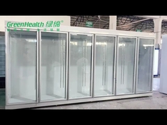 Puerta de vidrio de supermercado de moda refrigerador de bebidas comerciales refrescantes de bebidas