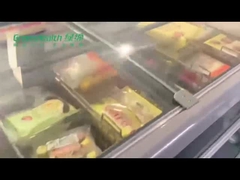 Solo congelador de la exhibición de la isla de la temperatura de la puerta deslizante del congelador profundo móvil de cristal superior del pecho