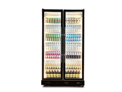 Deshielo automático refrigerador vertical comercial con rueda para Pepsi / leche / cerveza con puerta de vidrio