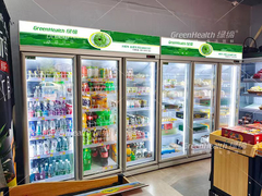 Refrigerador de bebidas comercial para supermercado con puertas múltiples