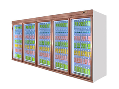 Frío de bebidas puerta de vidrio escaparate vertical congelador / refrigerador de supermercado