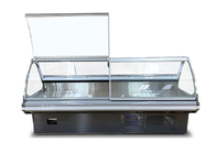 Refrigerador de acero inoxidable comercial de la exhibición de la tienda de delicatessen rápidamente que refresca el consumo bajo