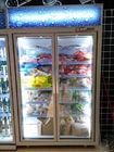 Refrigerador comercial vertical vertical de la bebida para la carne de la flor con la puerta de cristal