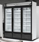 3 instalaciones grandes del almacenamiento de la puerta del acero inoxidable de las puertas del refrigerador de cristal de la bebida