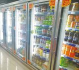 El verde y la salud importaron el refrigerador de cristal 3000* 680 * 2120 de la exhibición de la puerta del compresor