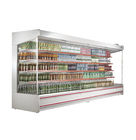 Escaparate abierto del supermercado del refrigerador del montante blanco/rojo con la capacidad grande para la tienda