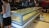 Color blanco de la tienda R404a del supermercado del congelador grande de la isla con el vidrio de la curva