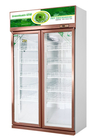Estilo de lujo Champán del refrigerador del congelador comercial vertical de la exhibición