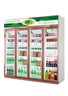 Refrigerador de cristal del congelador de la combinación de la puerta cuatro para la exhibición de la bebida