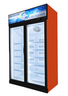 El congelador comercial de la exhibición del montante de cristal doble de la puerta automático descongela