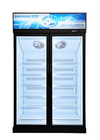 El congelador comercial de la exhibición del montante de cristal doble de la puerta automático descongela