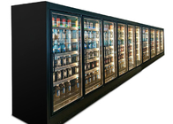 Gabinete vertical de la barra de la puerta del congelador comercial de cristal negro de la exhibición para la bebida de la cerveza