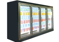 Gabinete vertical de la barra de la puerta del congelador comercial de cristal negro de la exhibición para la bebida de la cerveza