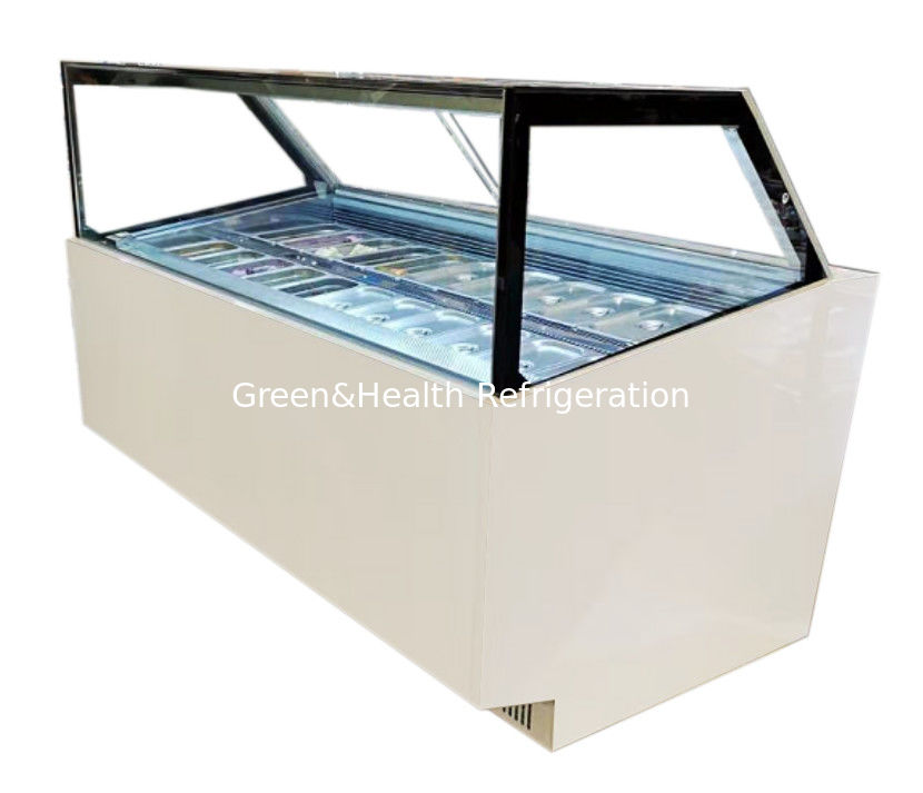 Frigorífico comercial de refrigeración de helados con paneles de acero inoxidable y controlador digital
