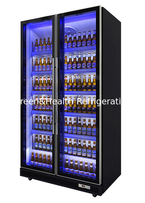 Refrigerador comercial de exhibición de bebidas con iluminación LED personalizada, puerta de cierre automático y compresor Danfoss/Embraco