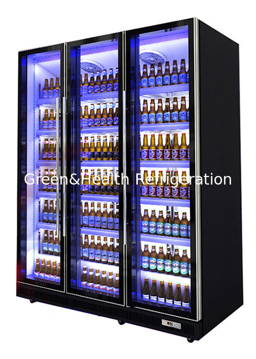 Refrigerador comercial de exhibición de bebidas con iluminación LED personalizada, puerta de cierre automático y compresor Danfoss/Embraco