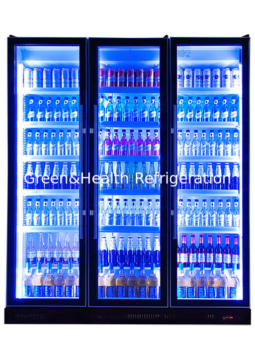 Refrigerador comercial de exhibición de bebidas con iluminación LED personalizada, puerta de cierre automático y compresor Danfoss/Embraco