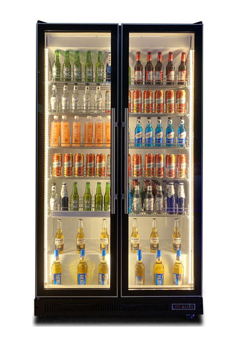 2 ~ 8 grados Copeland compresor puerta de cristal negro refrigeradores cerveza refrigerador de vino