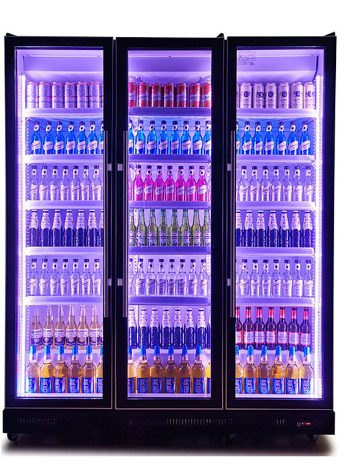 2 ~ 8 grados Copeland compresor puerta de cristal negro refrigeradores cerveza refrigerador de vino