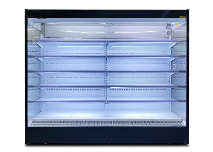 negro de ángulo recto vegetal del equipo de refrigeración del refrigerador abierto comercial 1000L