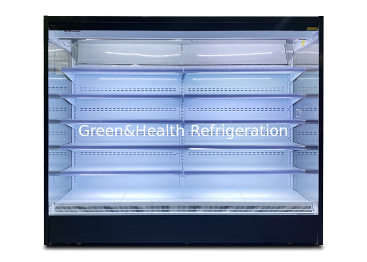 Sistema dual del canal del aire del refrigerador abierto vertical comercial de la exhibición de 2,5 metros