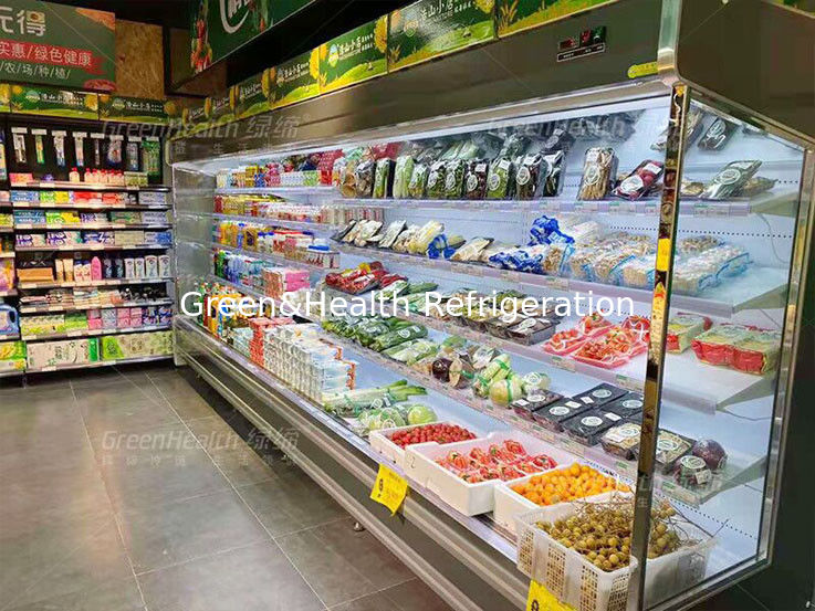 Refrigerador vegetal Multideck Juice Fruit Mall Refrigerator del aire abierto