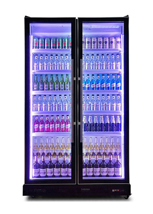 Refrigerador comercial popular de la exhibición del refresco con la luz tricolora del LED