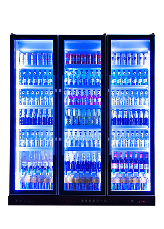 Refrigerador comercial popular de la exhibición del refresco con la luz tricolora del LED