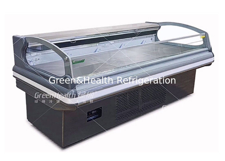 Refrigerador comercial para exhibición de carne con iluminación LED de enfriamiento dinámico y compresores Danfoss/Secop para supermercados
